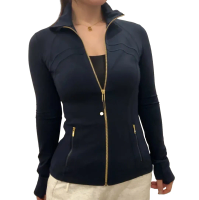Long Navy blue gold zip jacket