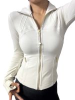 Long Ivory gold zip jacket