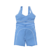 Blue short set