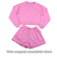 Pink cropped sweatshirt short