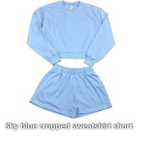 Sky blue cropped sweatshirt short
