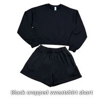 Black cropped sweatshirt short