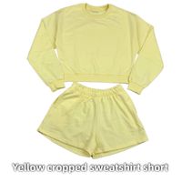 Yellow cropped sweatshirt short
