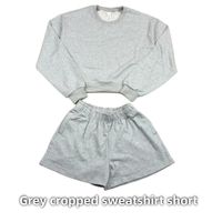 Grey cropped sweatshirt short