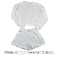 White cropped sweatshirt short