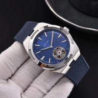 Blue Dial+Silver Case +Rubber strap