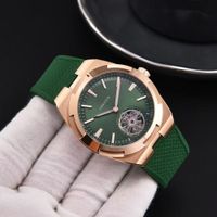 Green Dial+Rose Gold Case +Rubber strap