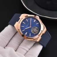 Blue Dial+Rose Gold Case +Rubber strap