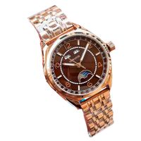 Brown+rose gold case +steel
