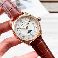 SILVER+rose gold case +leather
