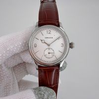 Silver dial +brown strap