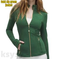 Gold zip green jacket