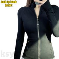 Gold zip black jacket