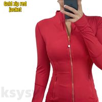 Gold zip red jacket