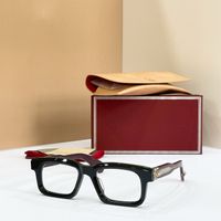 Black silver frame clear lens red legs