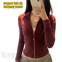 Cropped Gold zip burgundy jacket