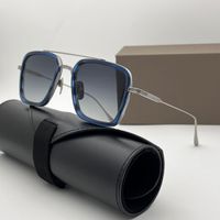 Agate blue frame gradient gray lens
