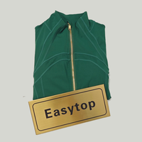 Deep green gold zip jacket