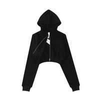 Cropped black hoodie