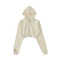 Cropped ivory hoodie