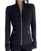Long black gold zip jacket