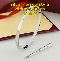 17# Silver narrow style with diamonds