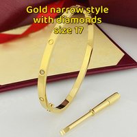 17# Gold narrow style with diamonds