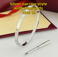 19# Silver narrow style with diamonds