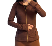 Brown gold zip