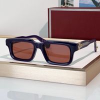 Clear blue frame brown lens