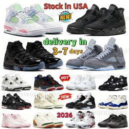 Mens 4 Basketball Shoes Black Cat 4s Sneakers 3 3s 5 5s 11 11s 12 12s Wolf Grey 5s 2026 University Blue White Thunder Gamma Blue Taxi Pine Green Oreo Women Sports Trainers