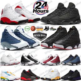 With Box 13 Mens Basketball Shoes 13s Chicago 2026 Red Black Cat Flint Playoffs Wheat Court Purple Hyper Royal Obsidian Breed Sports Sneaker Trainers