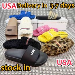 Fashion slipper sliders Paris slides sandals slippers for men women Hot Designer unisex Pool beach flip flops With box Size 35-47