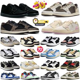 Designer 1s Low Basketball shoes OG 1 sneakers Black Phantom Triple White University Blue UNC Bred Toe Light Smoky Grey Mens Womens Outdoor Sports trainers 36-47