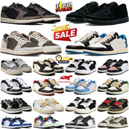 Designer 1s Low Basketball shoes OG 1 sneakers Black Phantom Triple White University Blue UNC Bred Toe Light Smoky Grey Mens Womens Outdoor Sports trainers 36-47