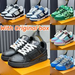1:1 Top quality Designer Skates Sneakers louis vuitton shoes Luxury Platform Casual Shoes for men women Cowhide Upper size Low Top Sports shoes 36-45 With box