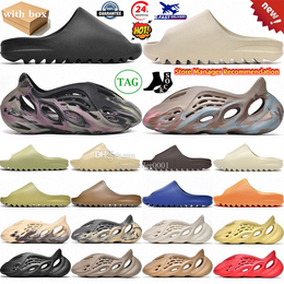 Designer Slides For Men Slippers Onyx Bone Azure Flax Pure Restock Pair Ochre Glow Green Resin Soot Black Core Womens Sandals Mens Solid Slide Classics Slipper Sandal