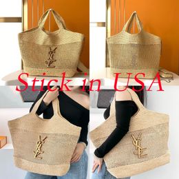 10A 1:1 copy logo bag straw bag beach bag tote bag Designer Bags 2026 Trends handbag bag ICARE Lafite Straw Hooked Large Shopping Bag for woman Mens luxury bag