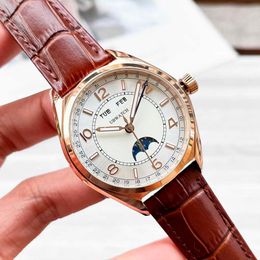 JASON007 V1 Triple Calendar Moonphase Automatic Mechanical Men Watches Bracelet Rose Gold Luxury Mens Wristwatches Stainless Steel