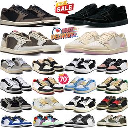 Designer 1 Low basketball shoes Triple White Shadow University Blue UNC Wolf Grey OG Black Bred Toe Light Smoky Men Women Outdoor sneakers EUR 36-47