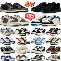 Designer 1s Low Basketball shoes Mens Womens OG Black Phantom 1 sneakers Triple White University Blue UNC Bred Toe Light Smoky Grey Outdoor Sports trainers 36-47