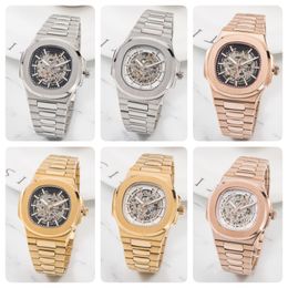 new luxury and fashionable hollow design men's fully automatic watch all stainless steel sapphire luminous watches