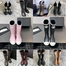 Size 35-41 Brand Designer Square Toe Women Rain Boots Thick Heel Thicks Sole Ankle Boot Women's Rubber Boot G220720 good are quality