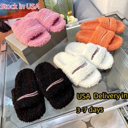 Luxury Slides Paris Designer men women Slippers Ladies Wool Winter Fur Fluffy Furry Warm Letters Sandals Comfortable Fuzzy Girl Flip Flop Slipper 35-47