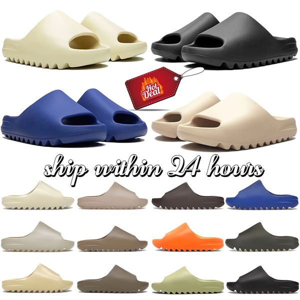 Local Warehouse designer slides for women men slippers onyx Bone Flax Pure restock pair Ochre glow Resin Soot black Core sandals solid slide classic slipper sandal