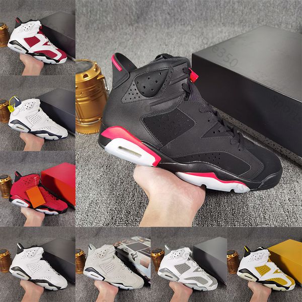 With box 6 Men 6s desinger basketball shoes for men high quality Black Infrared Carmine Reverse Oreo Toro Bravo Navy Georgetown fashion sports trainers size 40-47.5