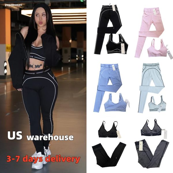 2026 NEW 10A yoga exercise set 2 piece bra+pants sets high end minimalist sport clothing sportswear designer women gym bra leggings aloismness Sets Women Clothes