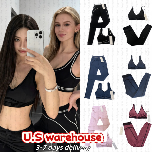 26s NEW 10A yoga exercise set 2 piece bra pants setsminimalist sports clothing sportswear designer women gym bra leggings clothes Sets pilates Alosetitys women sets