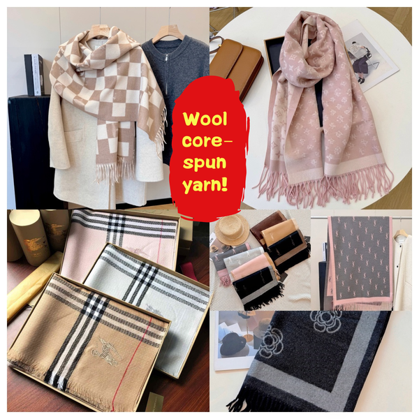 scarf designer women scarf wool core-spun yarn brand new letter scarf women long style suitable for autumn winter double-sided cotton yarn versatile jacquard shawl