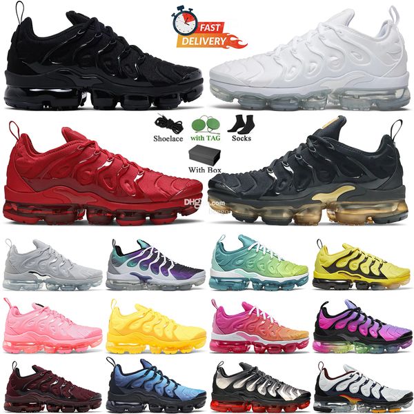TN Plus Running Shoes Men Women Trainers Triple Black Tennis Ball USA Cherry Hyper Violet Olive Orange Gradients Outdoor Sneakers Eur 36-47